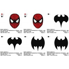 Package 3 Batman and Spiderman 01 Embroidery Designs